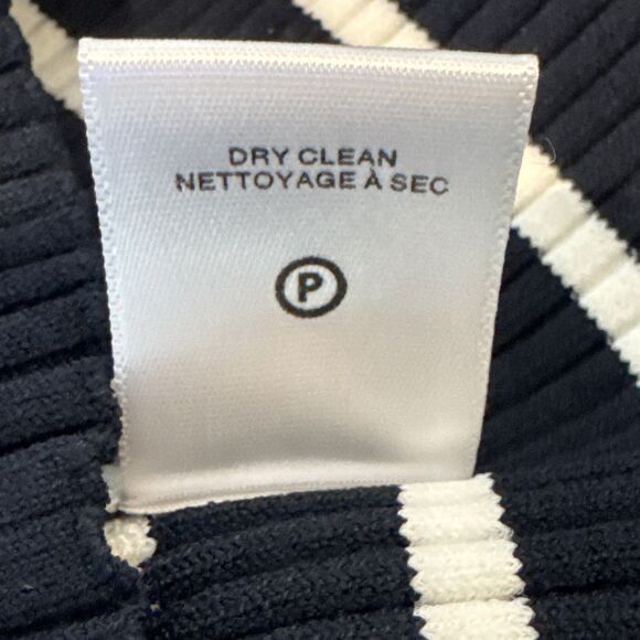 NWT A.L.C. Anya Size XL Ribbed Stripe Boat-Neck Sweater Blouse Top Blue White - Picture 9 of 12